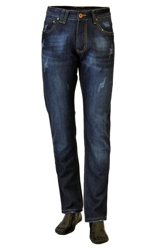 Classic dk blue jeans with small destroyed effects MAN2MAN