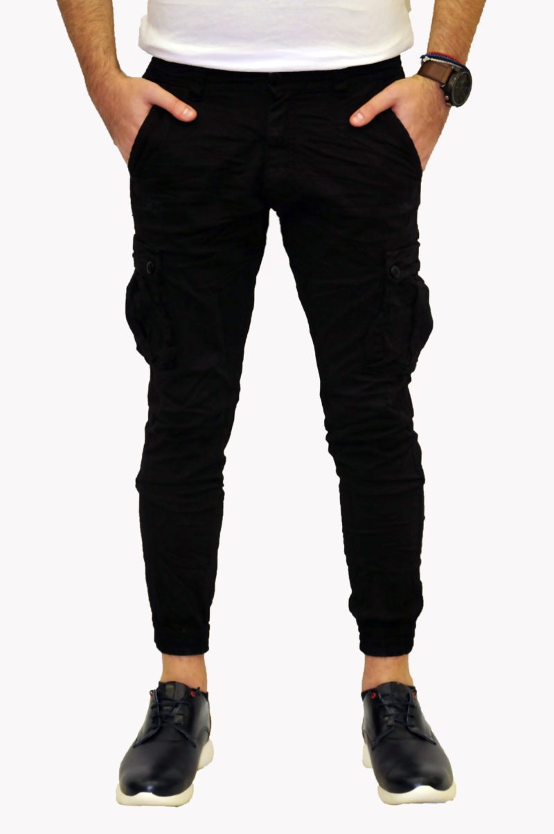 Black summer cotton trousers DAMAGED