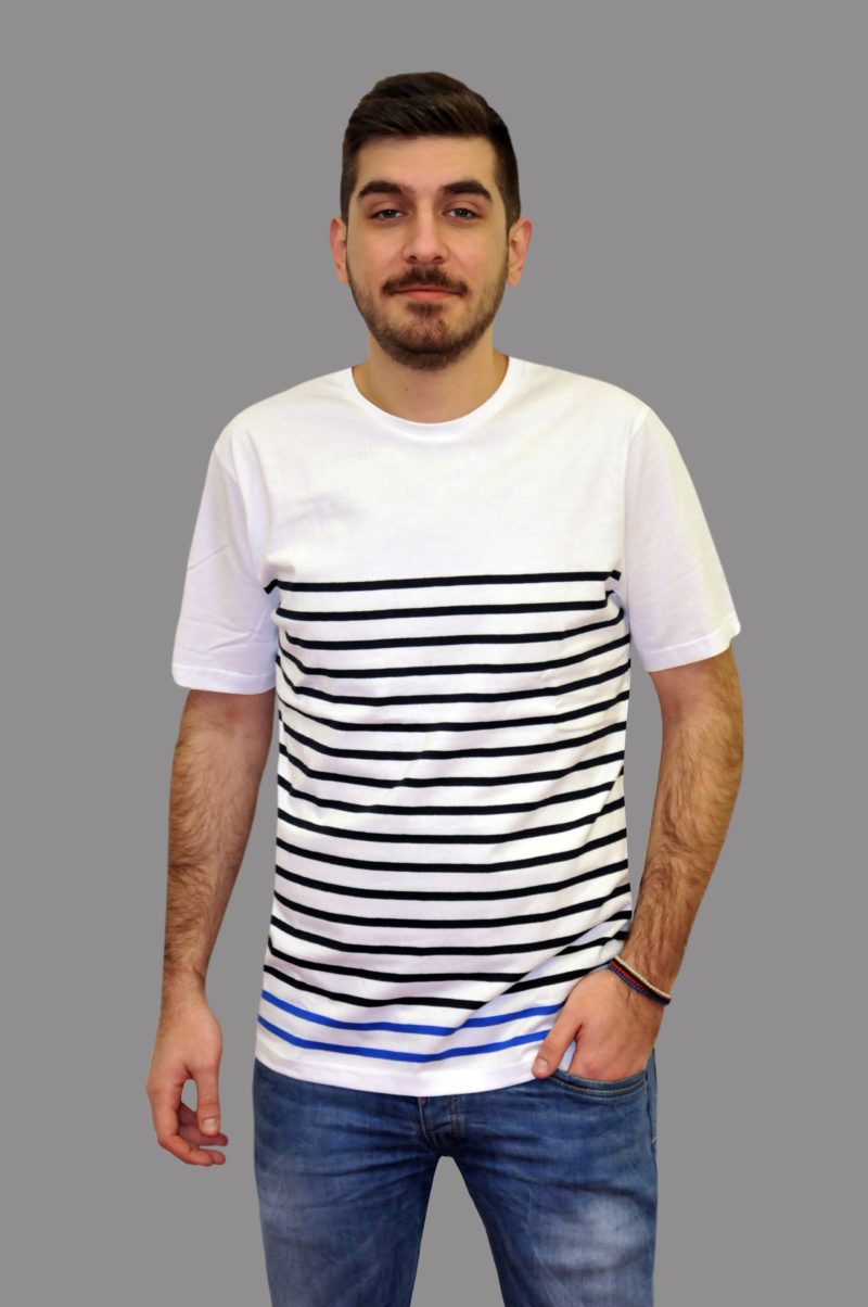 White striped cotton T-shirt PRE END
