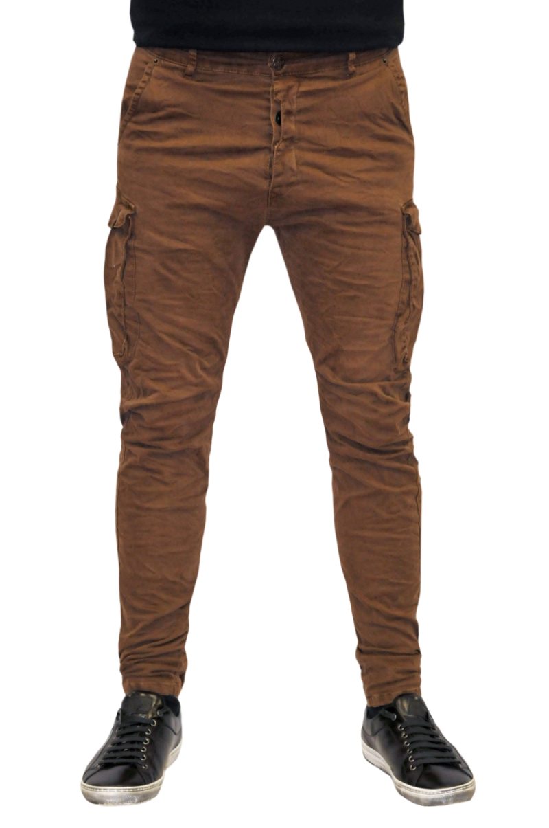 Brown cotton winter cargo trousers DAMAGED