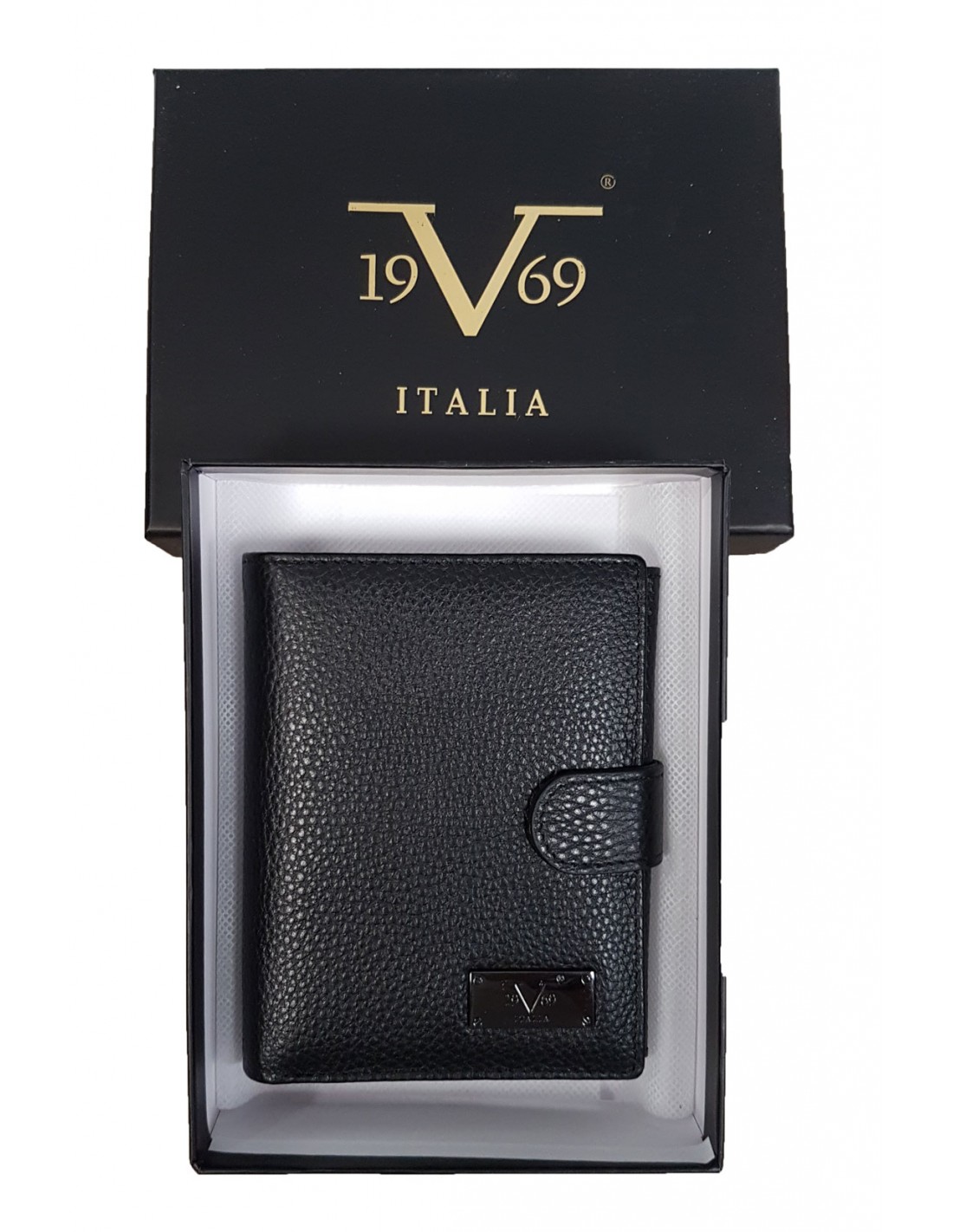 Black leather wallet VERSACE 19V69