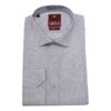 Λευκό-μπλε εμπριμέ βαμβακερό μακρυμάνικο πουκάμισο GIO.S