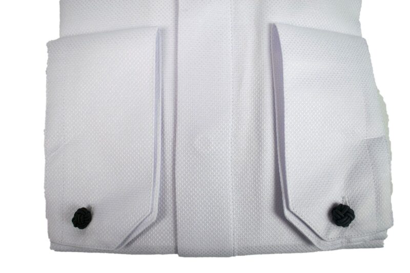 Λευκό μακρυμάνικο βαμβακερό smoking πουκάμισο CARLO BRUNI