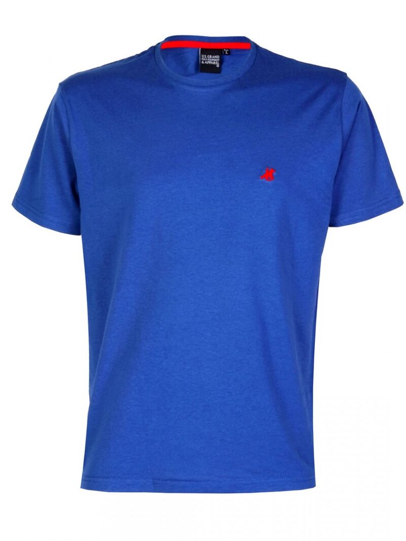 Μπλε ρουα βαμβακερή κοντομάνικη t-shirt μπλούζα US GRAND POLO