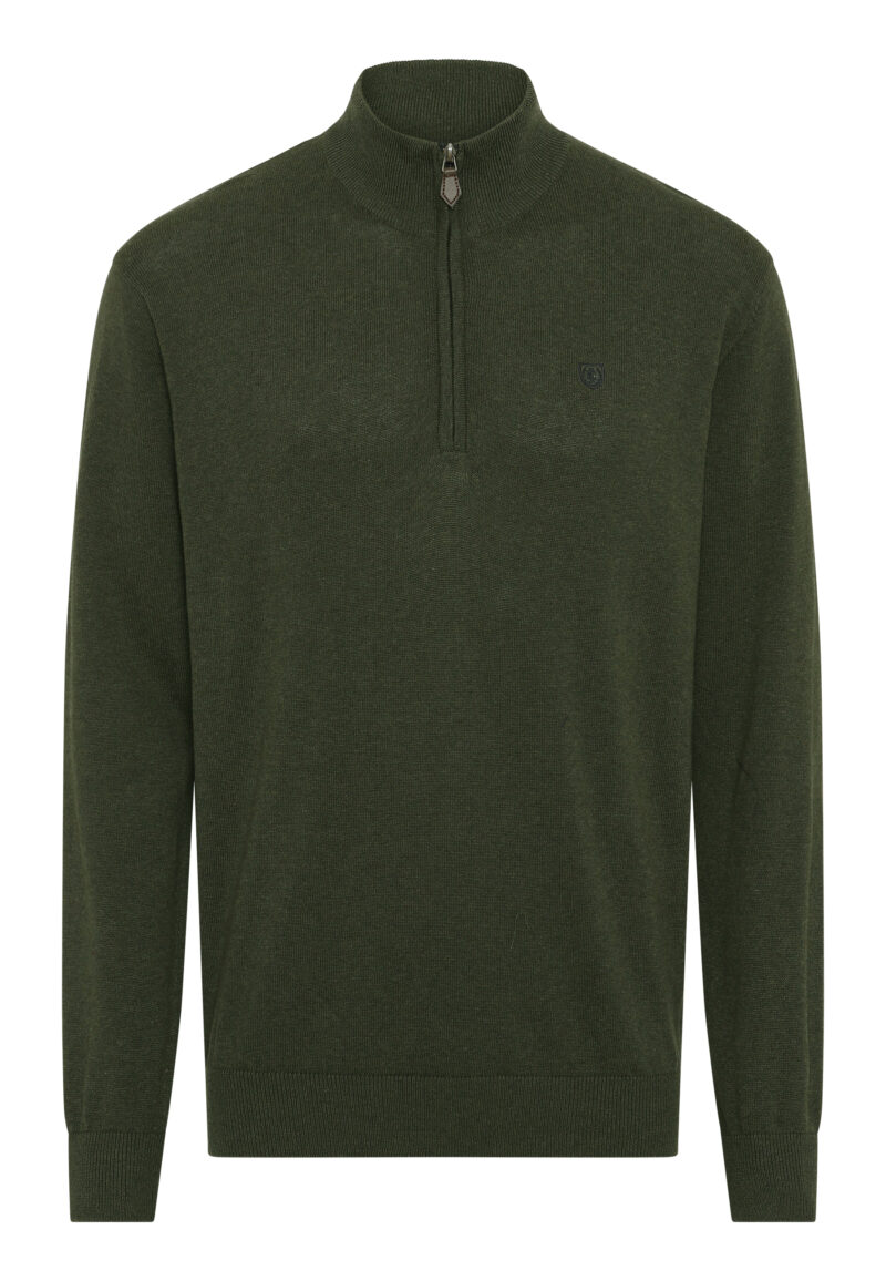 Πράσινη βαμβακερή half zip μπλούζα PRE END