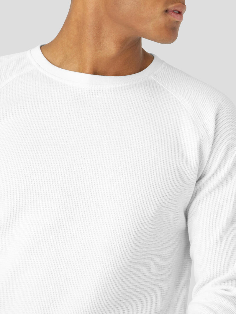 Άσπρη πλεκτή βαμβακερή μπλούζα MARCUS