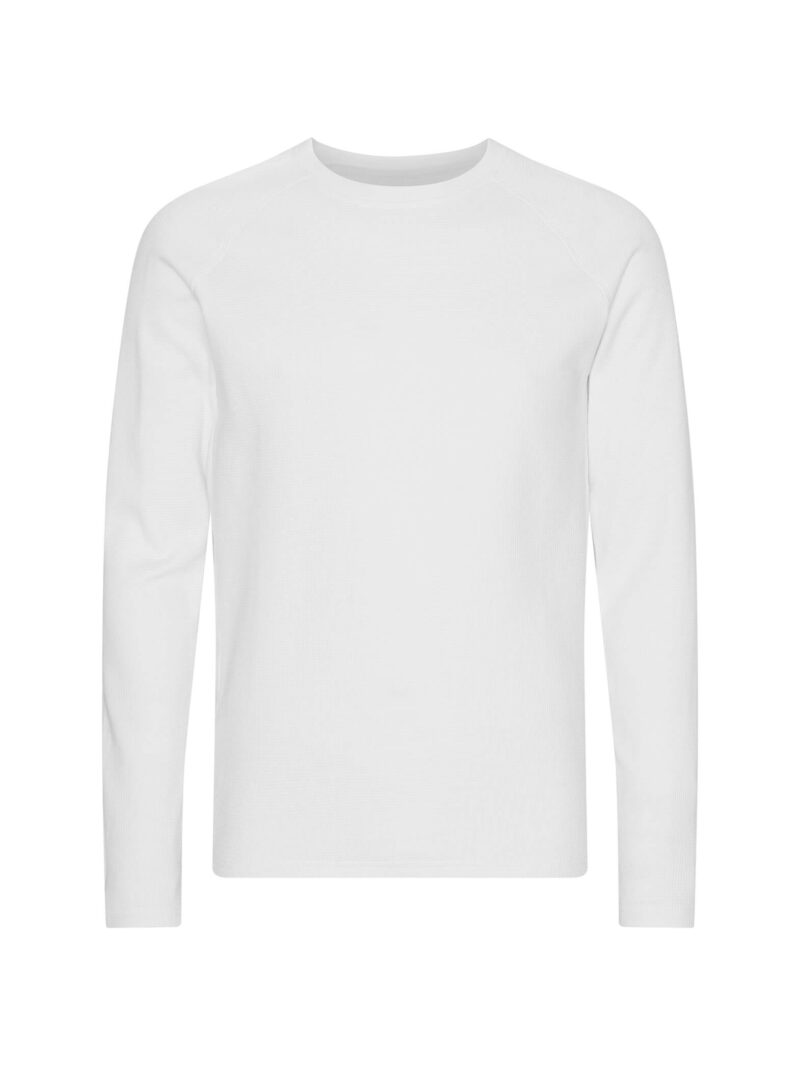 Άσπρη πλεκτή βαμβακερή μπλούζα MARCUS