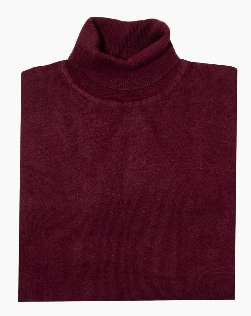 Μπορντώ μάλλινη ζιβάγκο πλεκτή μπλούζα LEONARDO UOMO