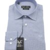 Λευκό-μπλε σκούρο εμπριμέ βαμβακερό μακρυμάνικο πουκάμισο VERSACE 19V69