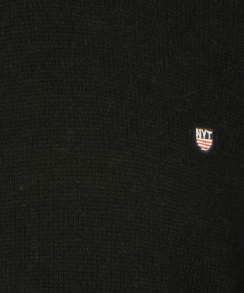 Μαύρη μάλλινη πλεκτή μπλούζα λαιμόκοψη NEW YORK TAILORS