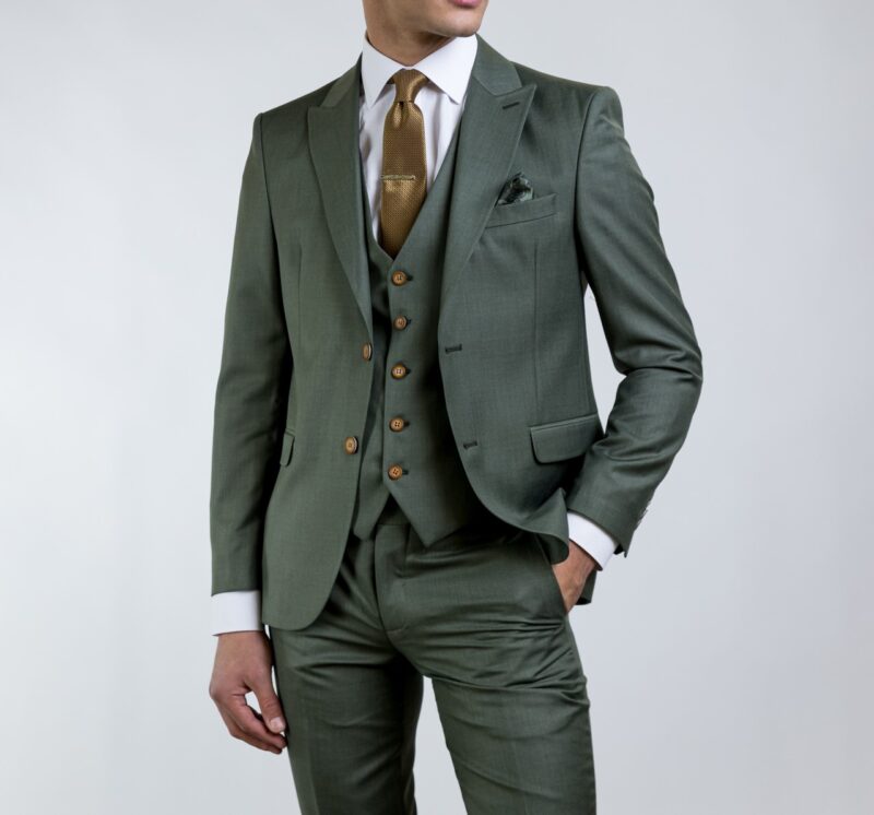 Πράσινο κοστούμι με γιλέκο MASSIMO VENEZIANI