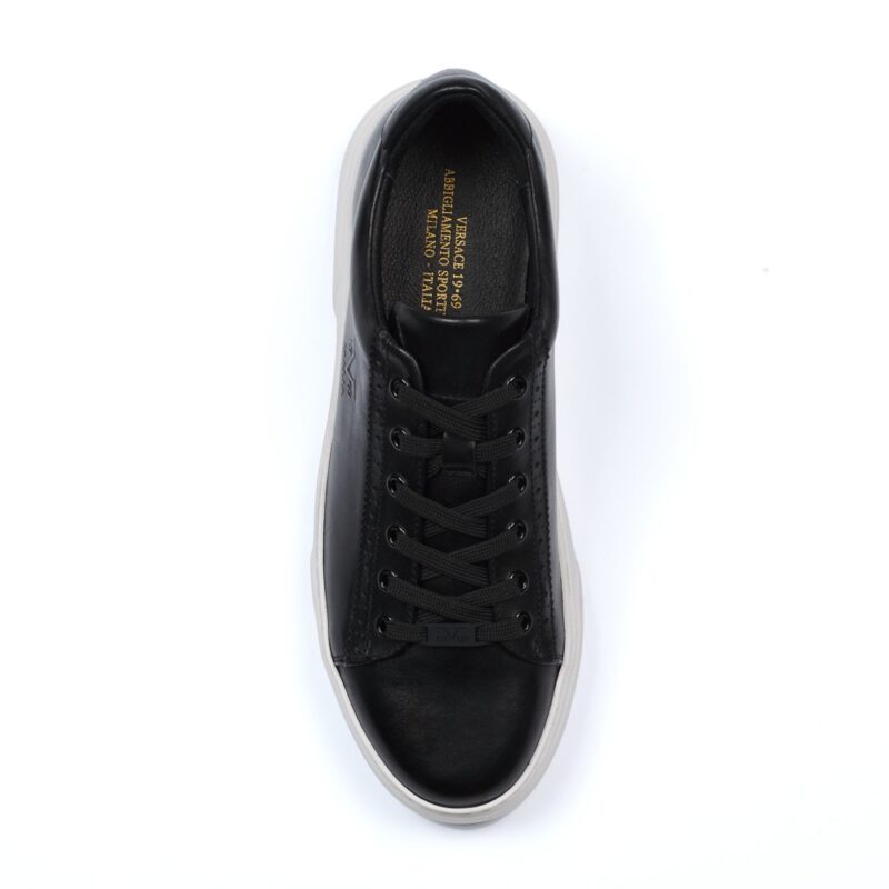 Μαύρα δερμάτινα sneakers παπούτσια VERSACE 19V69