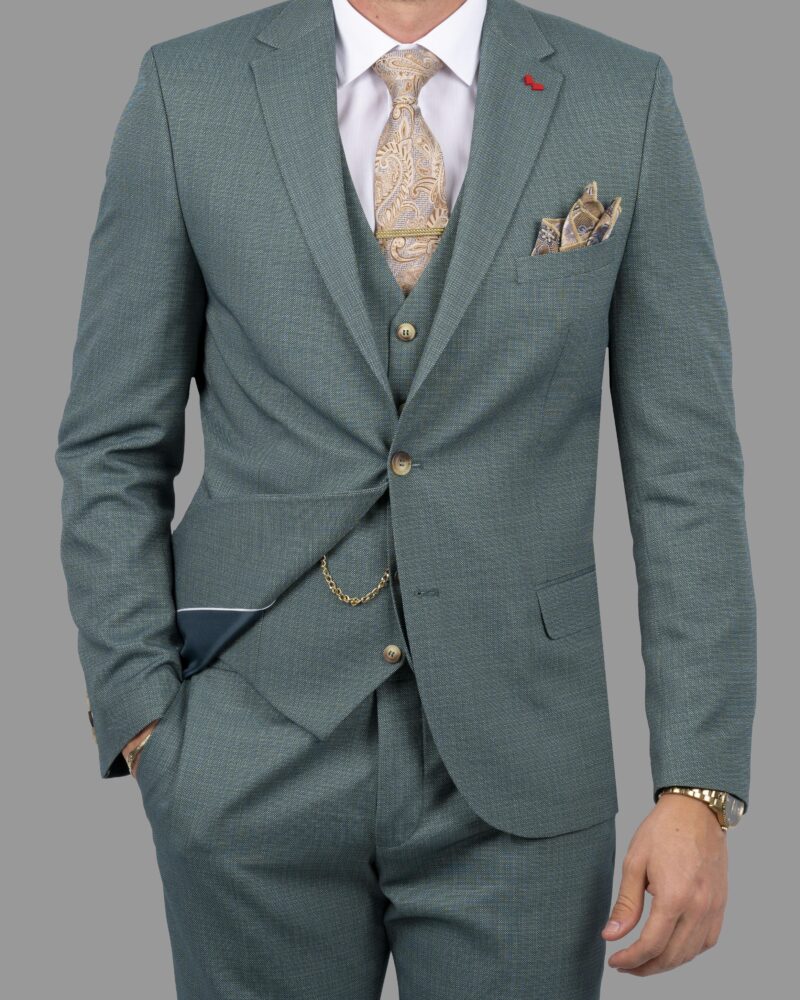Πράσινο κοστούμι με γιλέκο DEZIGN