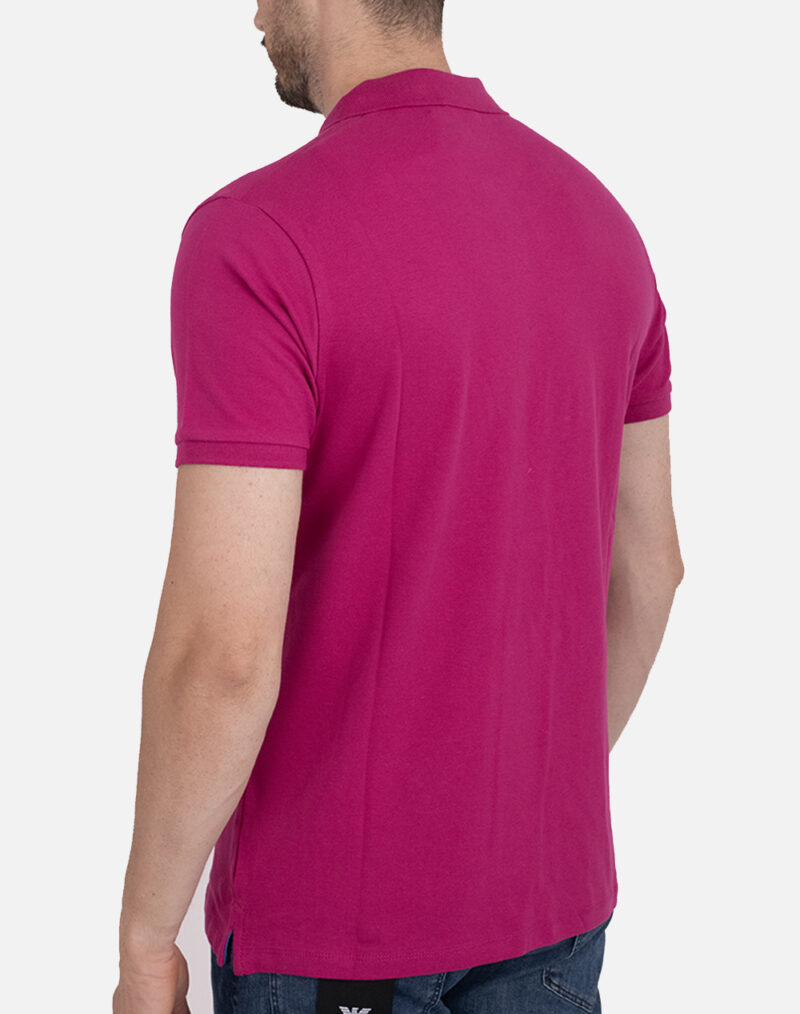 Φούξια μονόχρωμη βαμβακερή κοντομάνικη polo μπλούζα CONTE OF FLORENCE