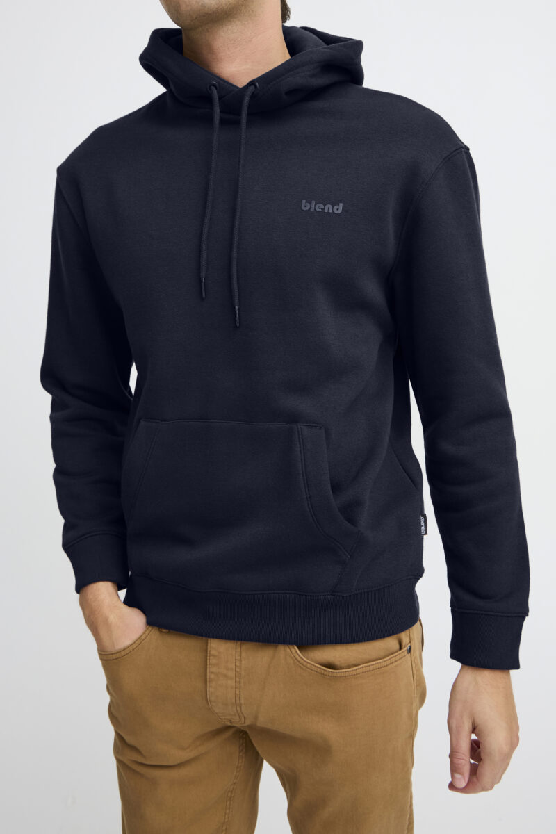 Μπλε σκούρη φούτερ μπλούζα με κουκούλα BLEND