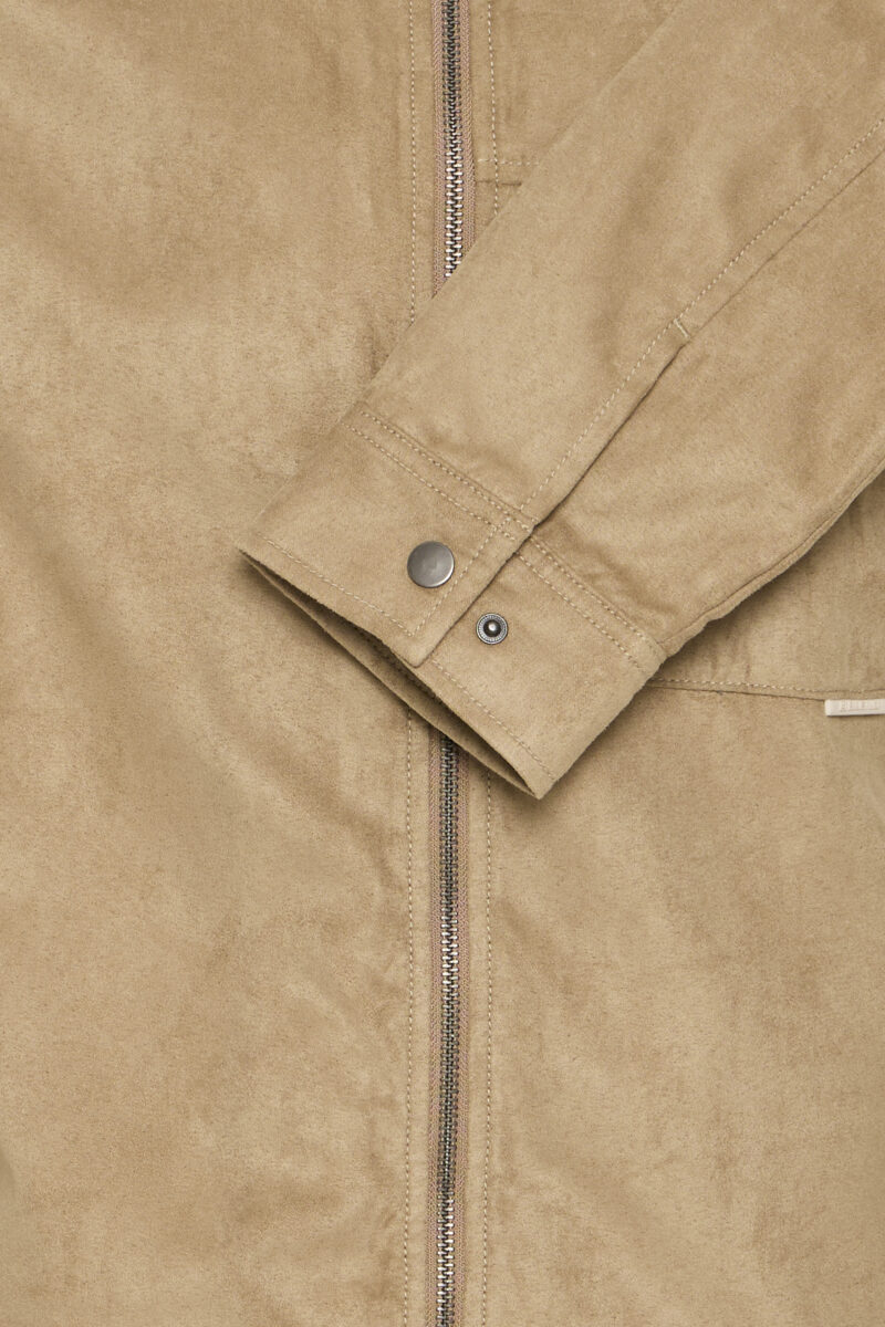 Μπεζ λεπτό μπουφάν με γιακά τύπου αλκαντάρα BLEND COMPANY