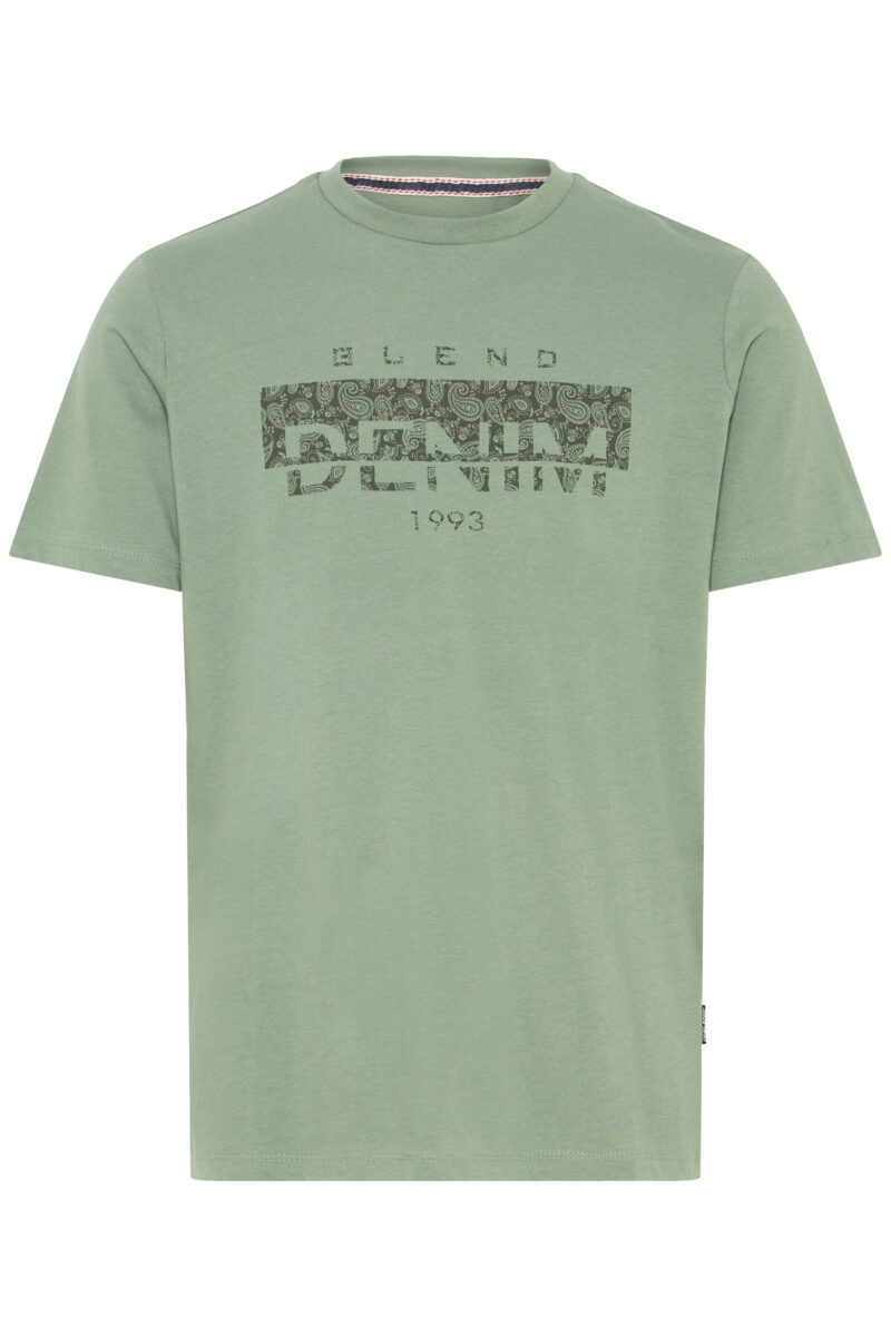 Μέντα βαμβακερό κοντομάνικο μπλουζάκι λαιμόκοψη με στάμπα BLEND COMPANY