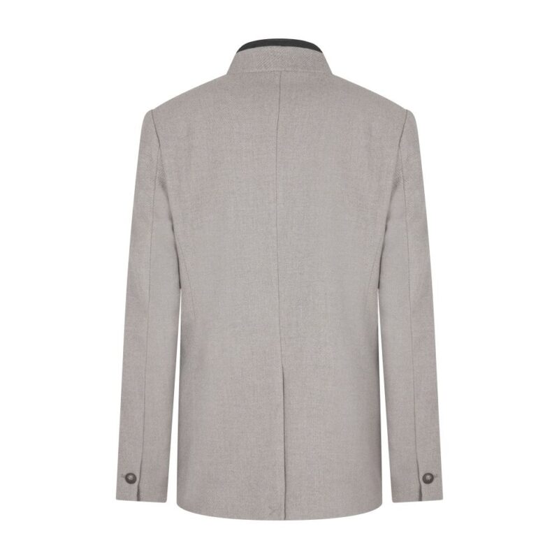 Γκρι-μπεζ χειμερινό σακάκι με μόστρα και εξωτερικές τσέπες VERSACE 19V69