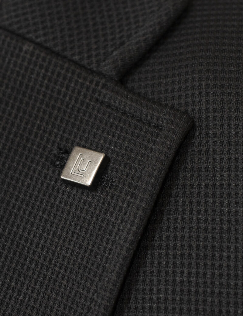 Μαύρο κοστούμι σε στενή γραμμή αφοδράριστο και παντελόνι με πιέτα LEONARDO UOMO