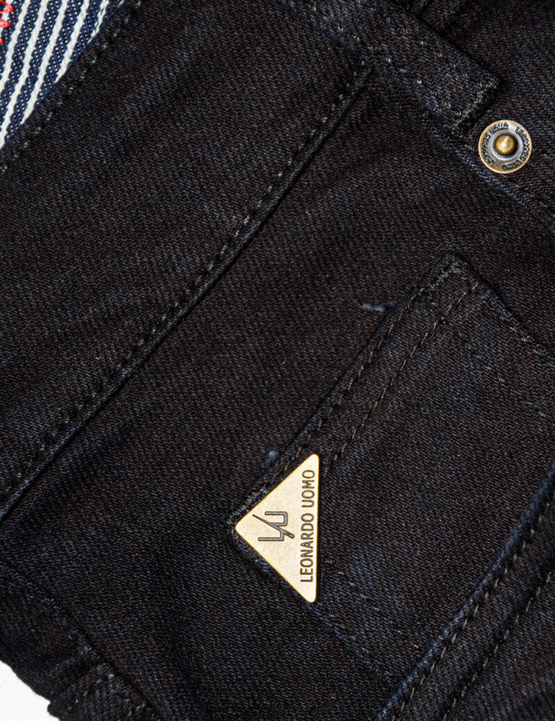 Μαύρο τζιν παντελόνι χωρίς φθορές LEONARDO UOMO